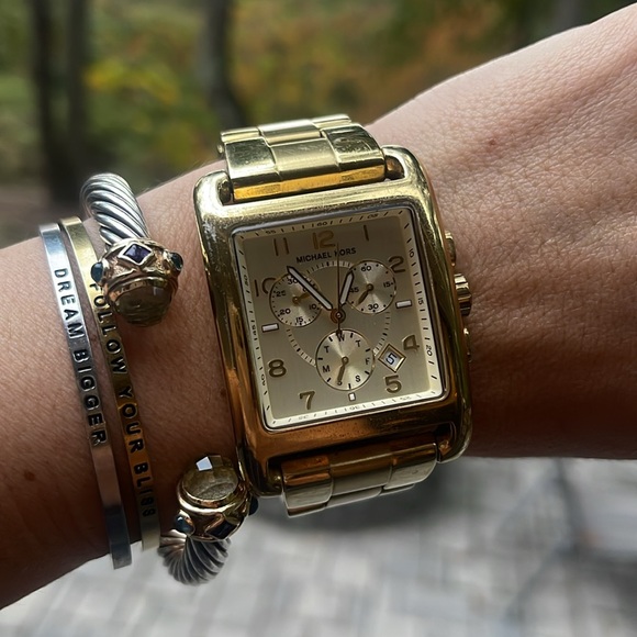 Michael Kors Watch Square Gold - Picture 1 of 6